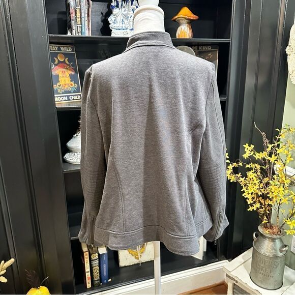 Lane Bryant Gray Moto Jacket Size 16 - Picture 9 of 11